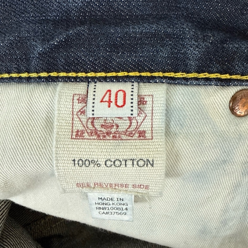 Evisu Blue Relaxed Jeans with Signature Stitching 40x30 - Picture 3 of 6